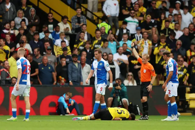 Dom Hyam yellow card for Blackburn