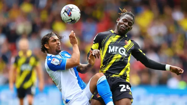 Tyrhys Dolan works onto the ball for Blackburn