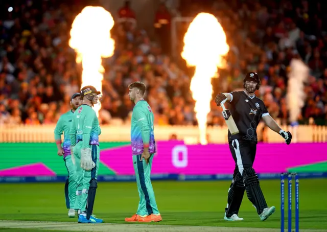 Will Jacks celebrates the wicket of Paul Walter