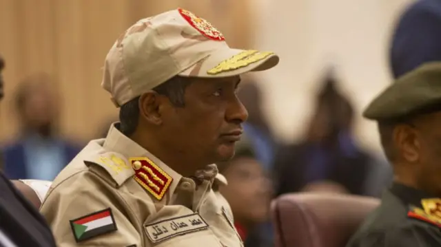 Head of Sudanâs ruling Sovereign Council and Commander-In-Chief of the Sudanese Armed Forces Abdel Fattah al-Burhan's deputy Mohamed Hamdan Dagalo attends the ceremony held at the Friendship Congress and Meeting Hall in Khartoum, Sudan on December 05, 2022.