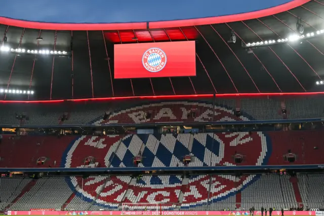 The stands at FC Bayern in Munich, Germany.