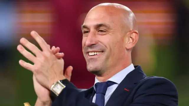 Luis Rubiales clapping during Spain’s victory in the World Cup final