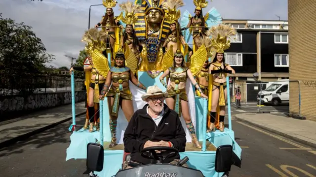 Performers parade in costume on the final day of Notting Hill Carnival