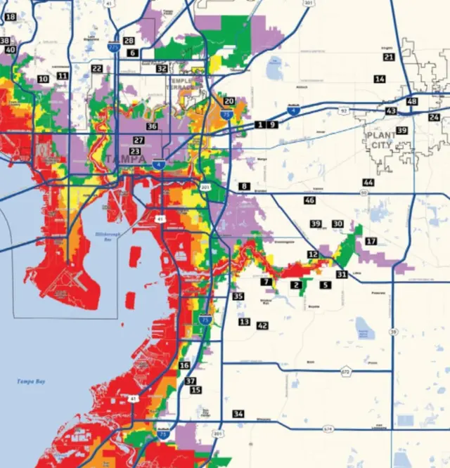 A map of Tampa's evacuation zones