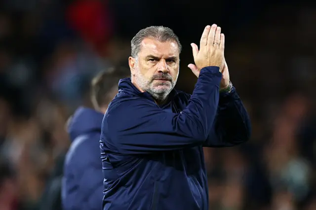 Ange Postecoglou applauds the fans