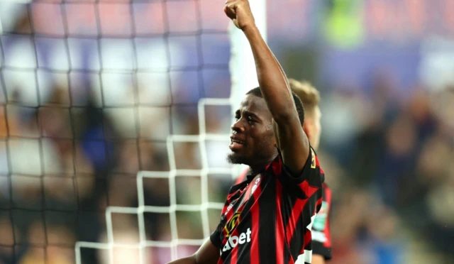 Hamed Traore celebrating after scoring