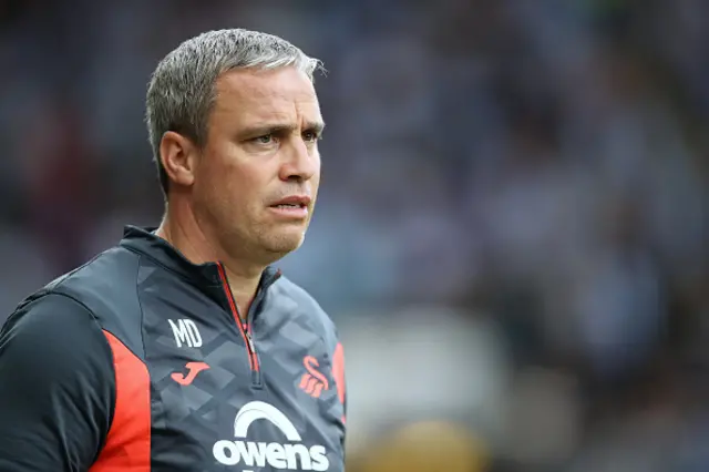 Michael Duff on the touchline for Swansea