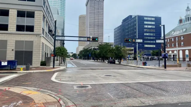 Tampa's streets are empty before Idalia moves into the area