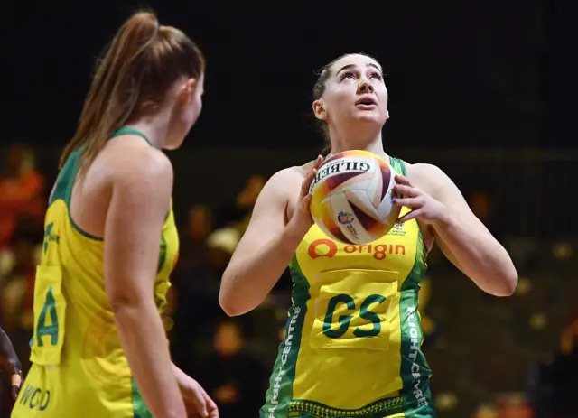 Australia playing at Netball World Cup