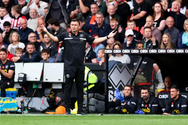 Paul Heckingbottom on the touchline during a Premier League game