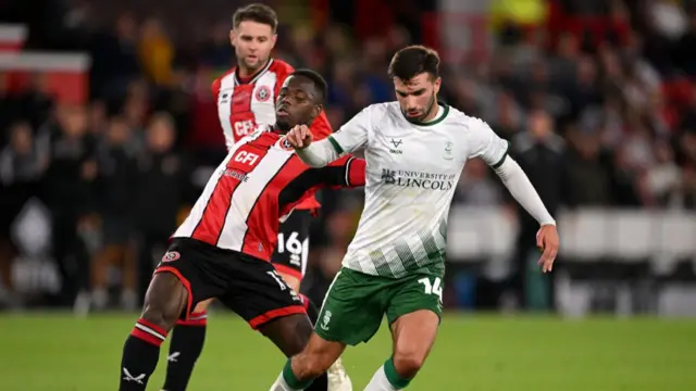 Sheffield United playing against Lincoln City