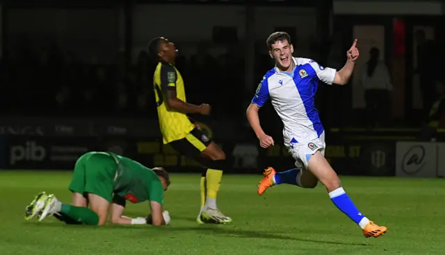 Blackburn Rovers' James Edmondson celebrates scoring