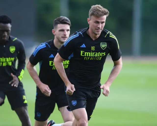 Rob Holding in training with Arsenal