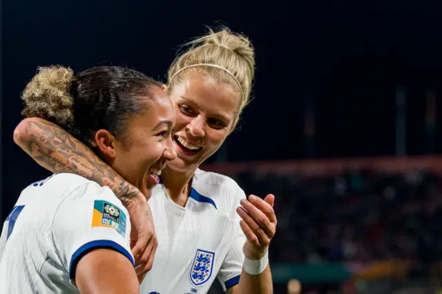 Lauren James and Rachel Daly playing for England