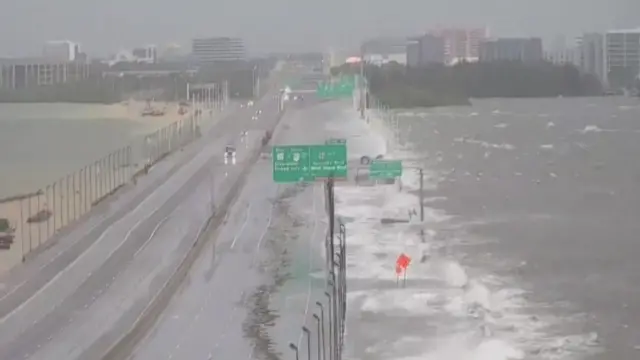 Flooded road in Tampa Florida