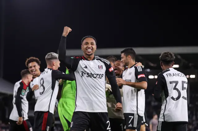 Fulham match winner Tete celebrates