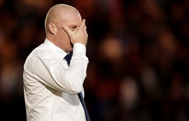 Everton manager Sean Dyche reacts during the Carabao Cup second round