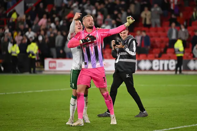 Lukas Jensen celebrates after the penalty shootout