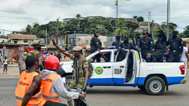 Soldiers in Libreville, Gabon - 30 August 2023