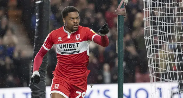 Chuba Akpom playing for Middlesbrough