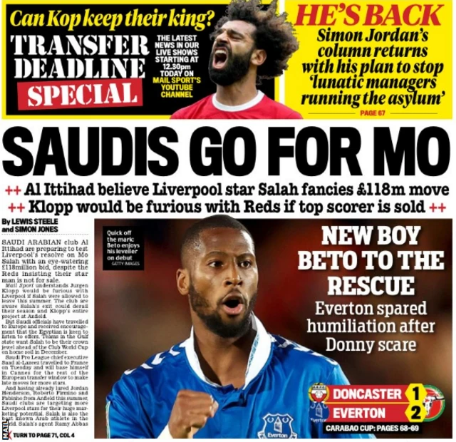 Mail back page