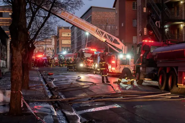 Firefighters attend blaze in Johannesburg