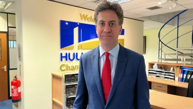 Ed Miliband in an office