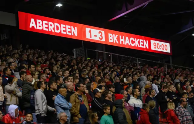 FT: Aberdeen 1-3 BK Hacken (agg 3-5)