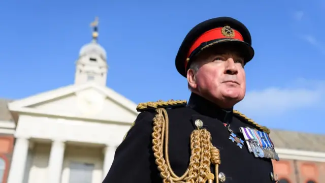 Lord Dannatt outside Royal Hospital Chelsea