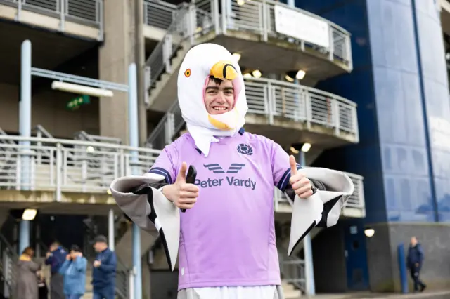 Scotland fan dressed as seagull