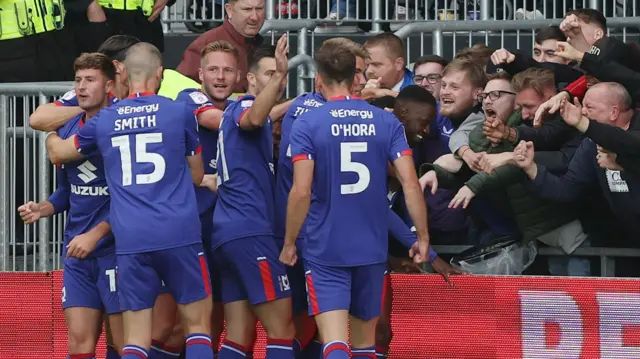 MK Dons celebrate