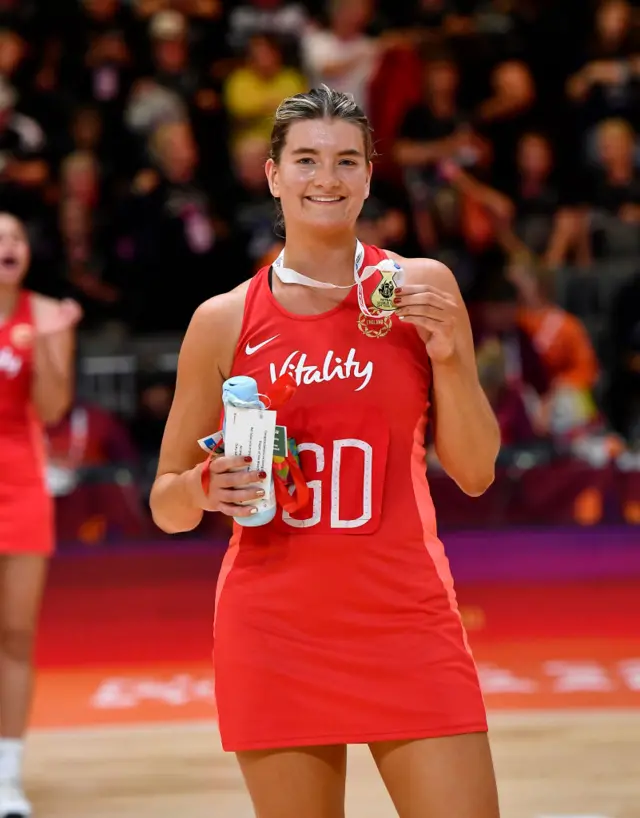 Fran Williams poses with her potm medal.