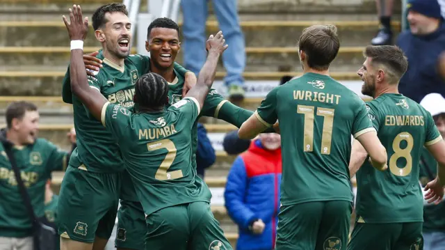 Plymouth Argyle celebrate a goal