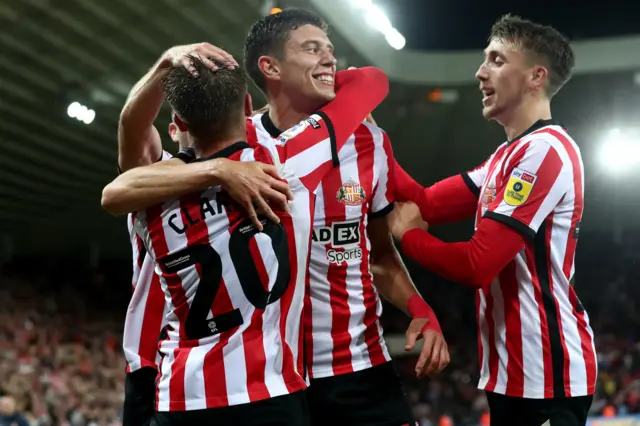 Sunderland striker Ross Stewart celebrates a goal