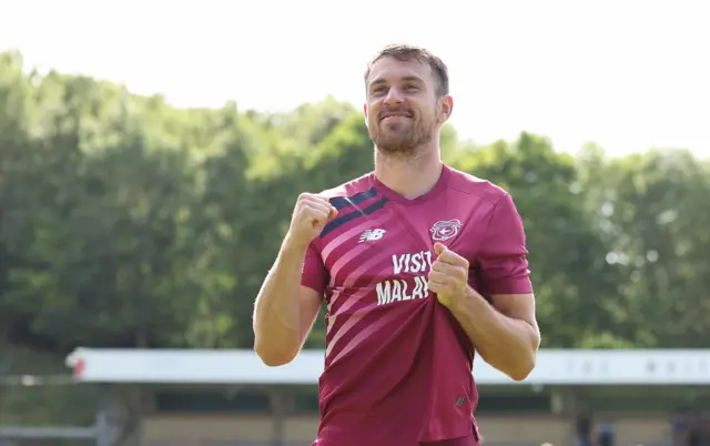 Aaron Ramsey in action during pre-season