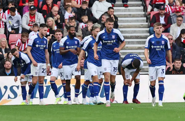 Ipswich Town players celebrate