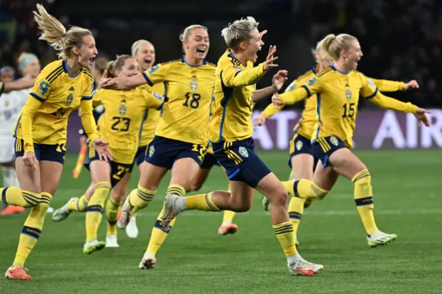 Sweden players celebrate