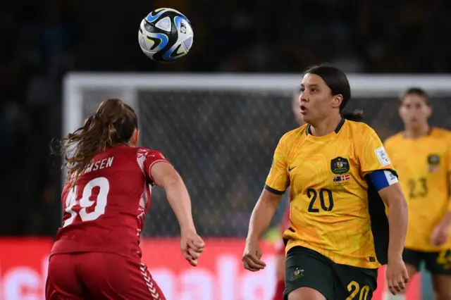 Sam Kerr only has eyes for the ball.