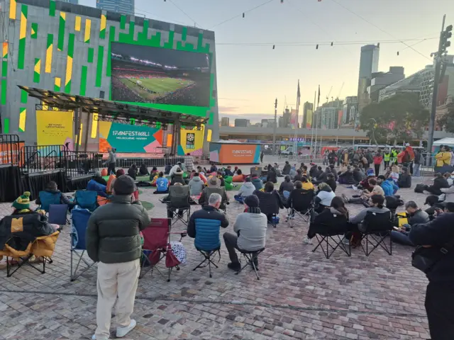 Melbourne fan park at around 5pm local time