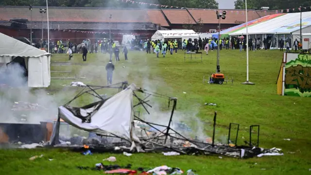 Clashes erupt at Eritrean cultural festival in Sweden, Stockholm - 03 Aug 2023