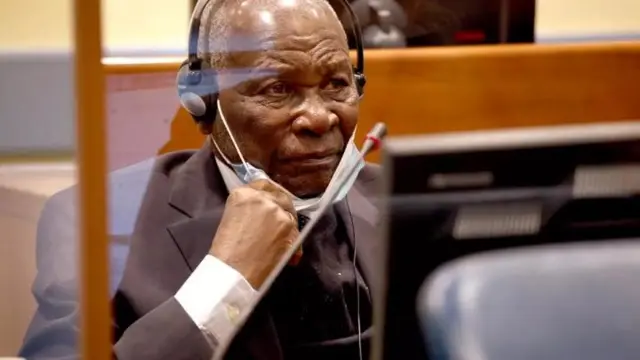 Rwandan suspected genocide financier Felicien Kabuga , in Lahey, Netherlands on 8 August, 2023.