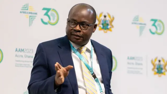 Ernest Yedu Addison, Governor, Bank of Ghana, Republic of Ghana speaks during a plenary session at the African Export-Import Bank (Afreximbank) Annual Meeting on June 20, 2023 at the Accra International Conference Center in Accra, Ghana.