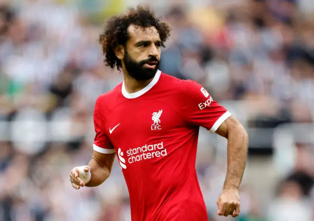 Mohamed Salah during the Premier League match between Newcastle United and Liverpool.