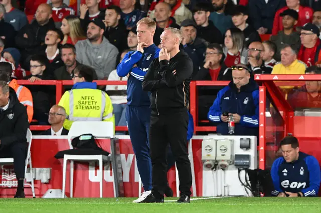 Steve Cooper on the touchline for Forest