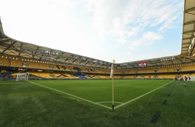 A general view inside the stadium before the UEFA EURO 2024 Championship qualifying group B match between Greece and Republic of Ireland at the OPAP Arena in Athens, Greece.