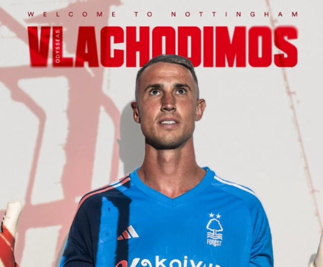 Odysseas Vlachodimos poses in a Forest shirt