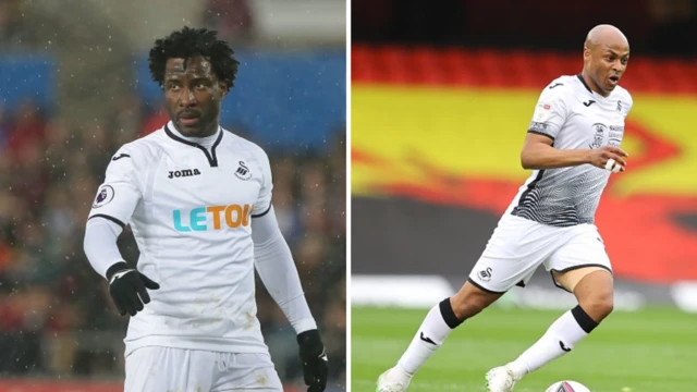 Wilfried Bony and Andrew Ayew in a collated image