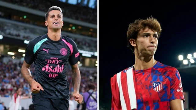 Joao Cancelo and Joao Felix in a collated image