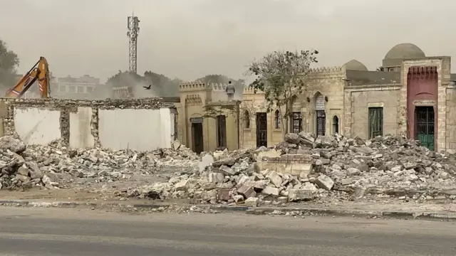 Scene of demolished graves in Cairo, Egypt