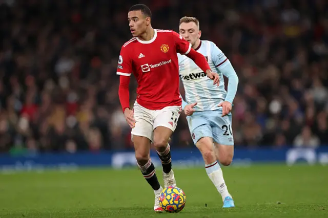 Mason Greenwood on the ball for Manchester UnIted